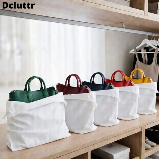 Cotton poplin handbag covers & wardrobe organizer