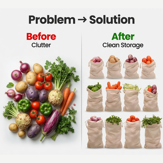 Cotton Vegetable Storage Bags for Fridge