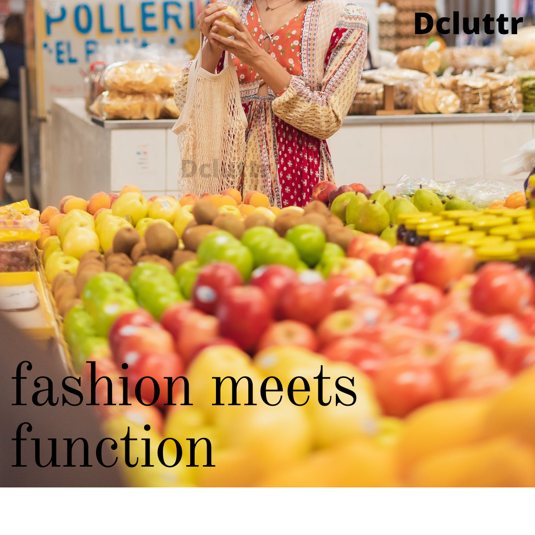 Cotton mesh grocery bag