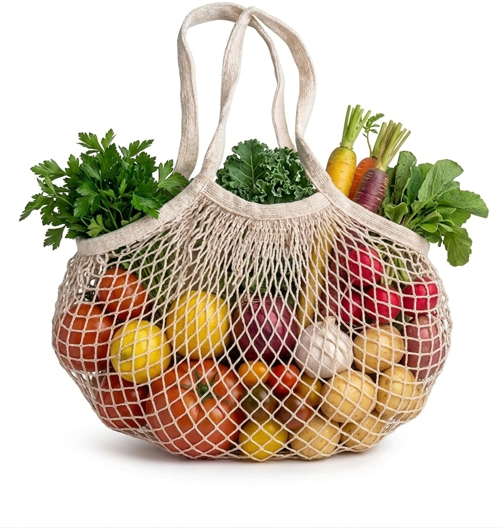 Cotton mesh grocery bag