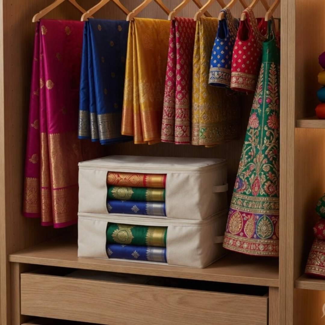 Cotton saree cover for wardrobe
