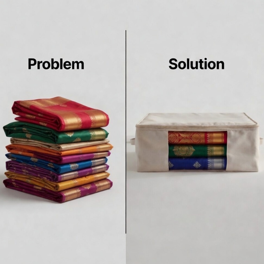 Cotton canvas saree covers for wardrobe storage