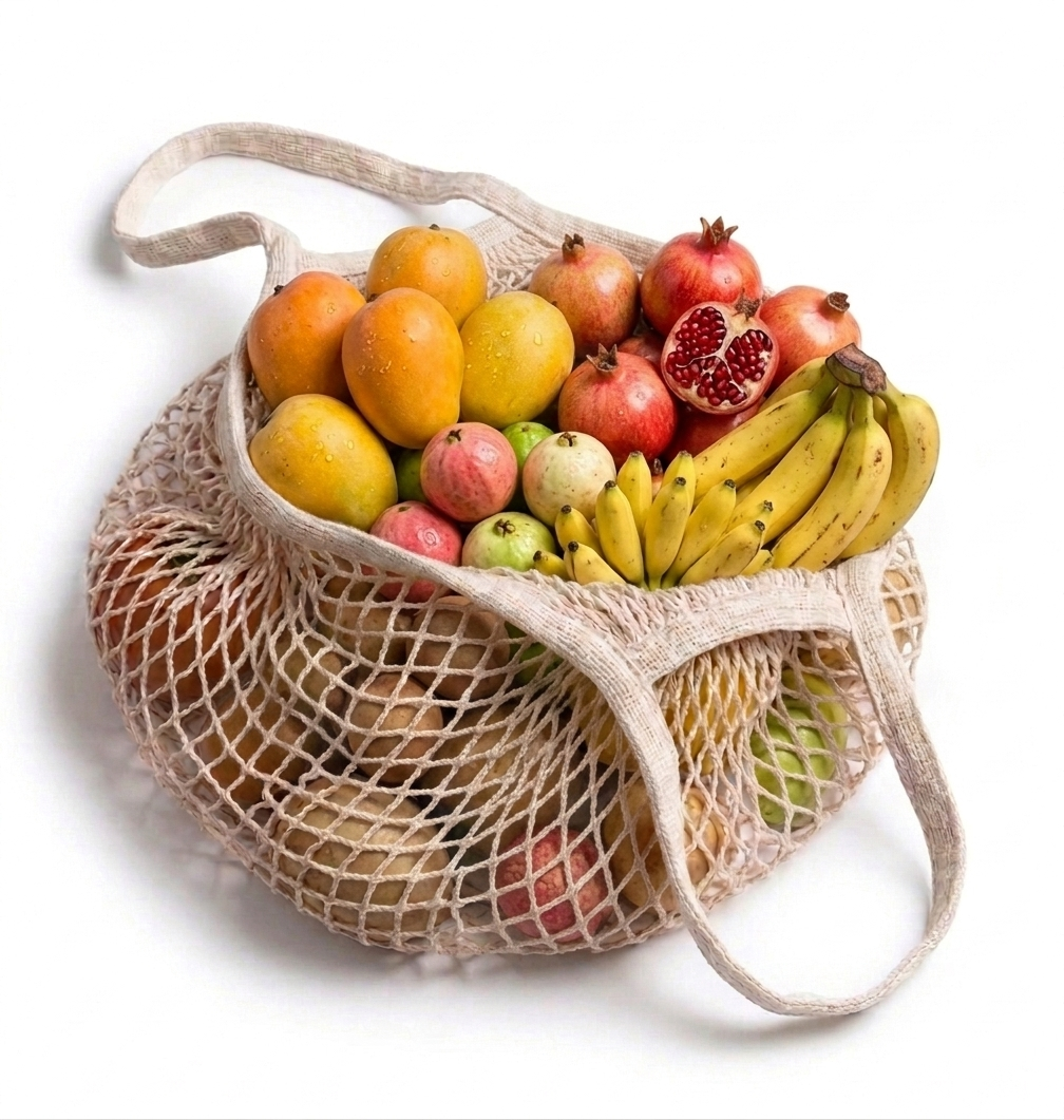 Cotton mesh grocery bag