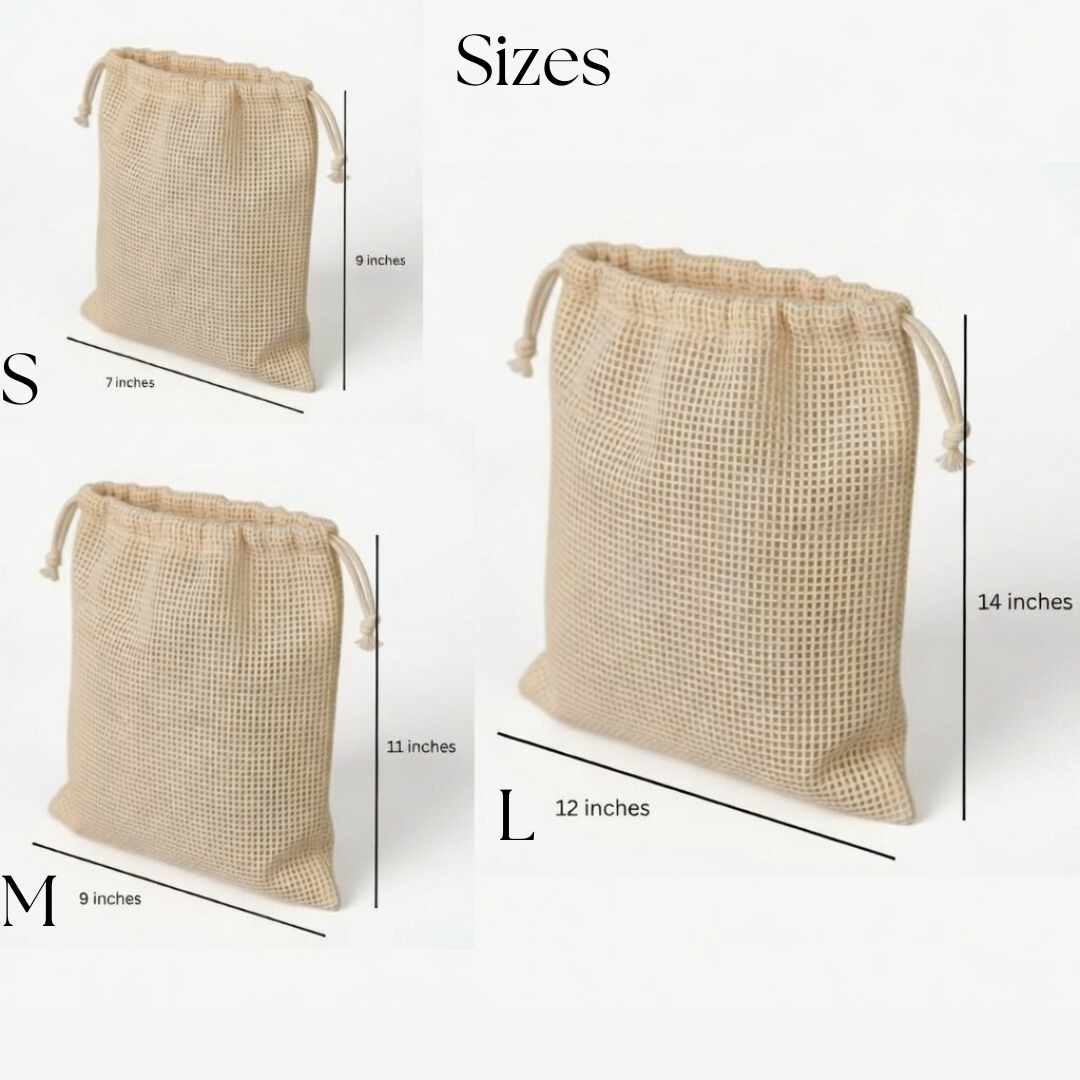 Cotton mesh fridge bags