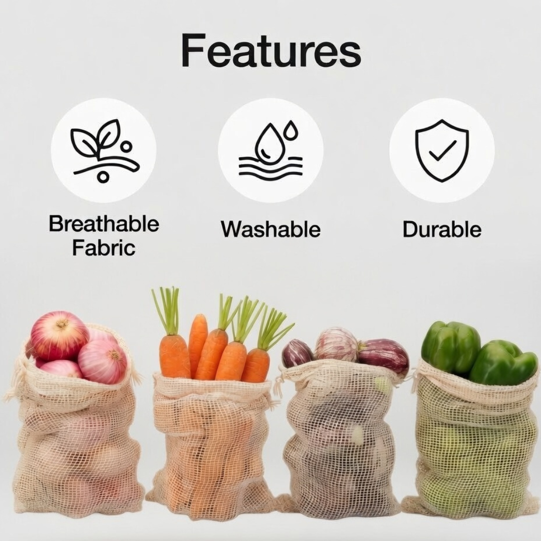 Cotton mesh fridge bags